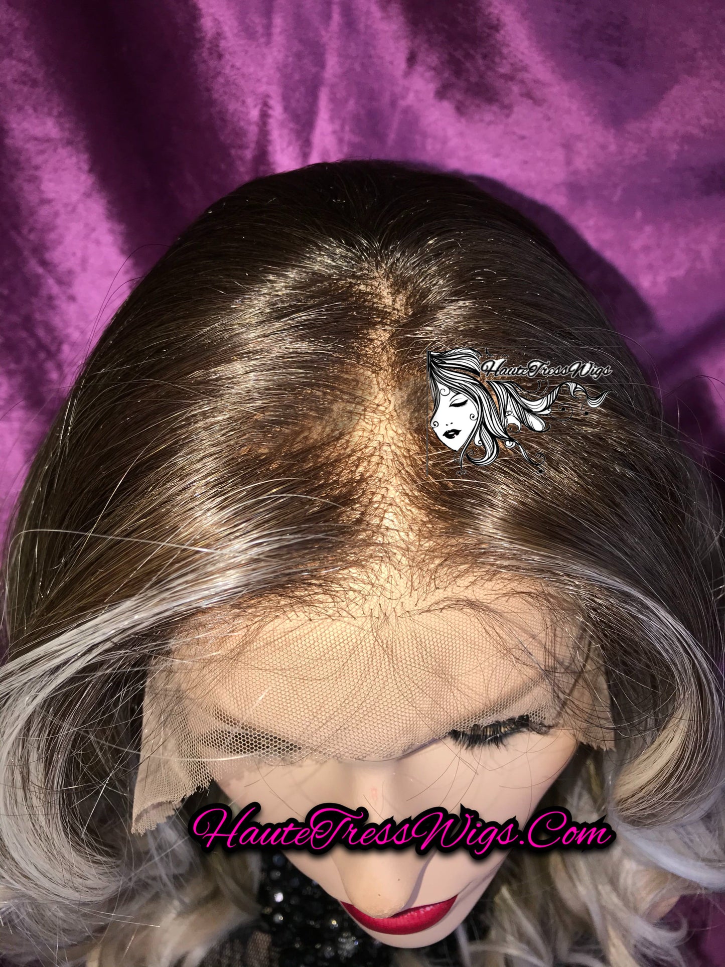 Marseille - Money Piece Ash Blonde, Balayage Blonde, Ombre Blonde, Human Hair Blend, Free Part, HD Lace, Pre-Plucked Hairline, Lace Front Wig