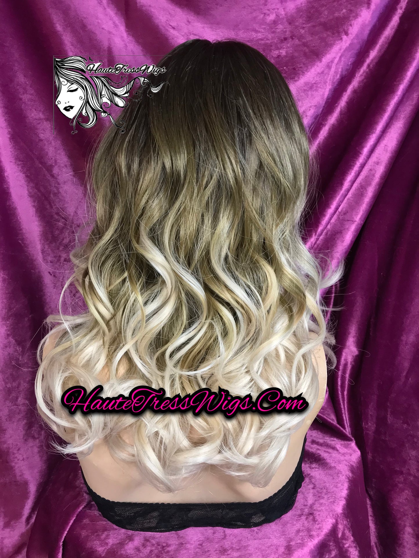 Marseille - Money Piece Ash Blonde, Balayage Blonde, Ombre Blonde, Human Hair Blend, Free Part, HD Lace, Pre-Plucked Hairline, Lace Front Wig