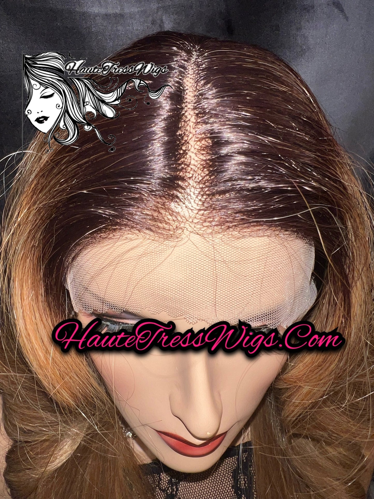 Brown Root, Honey Blonde, Ombre , Balayage, Pre-Plucked, Human Hair Blend, Layered, HD/Transparent Lace,  Lace Front Wig - A Taste Of Honey