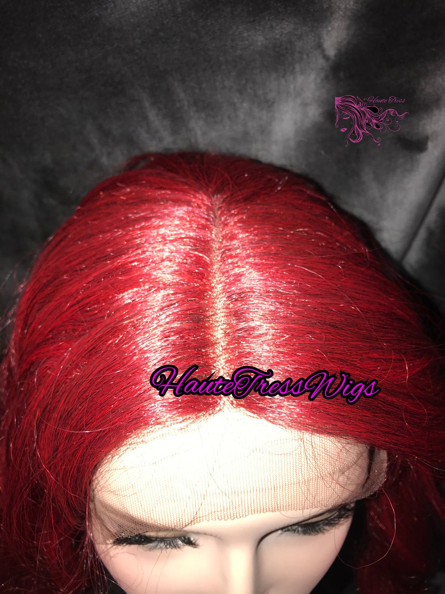 Vibrant Red Ombre Wig, 2 Tone Human Hair Blend, Lace Front Wig, Little Mermaid Wig, Heat Safe wig,  Ariel Wig, Wavy Red Lace Wig, Beach Wave