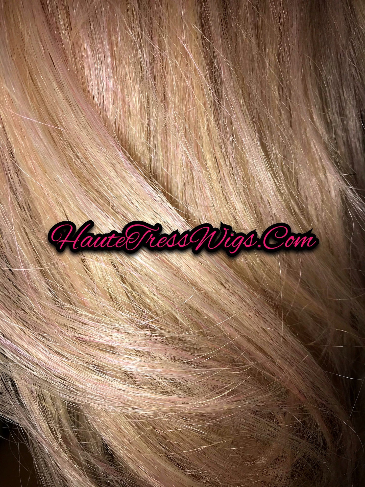 Pink Blonde Mix, Pink Wig, Pastel Wig, Rose Hair, Pink Balayage, Bombshell Wig, Wavy, Pink highlights, Human Hair Blend, Lace Front Wig