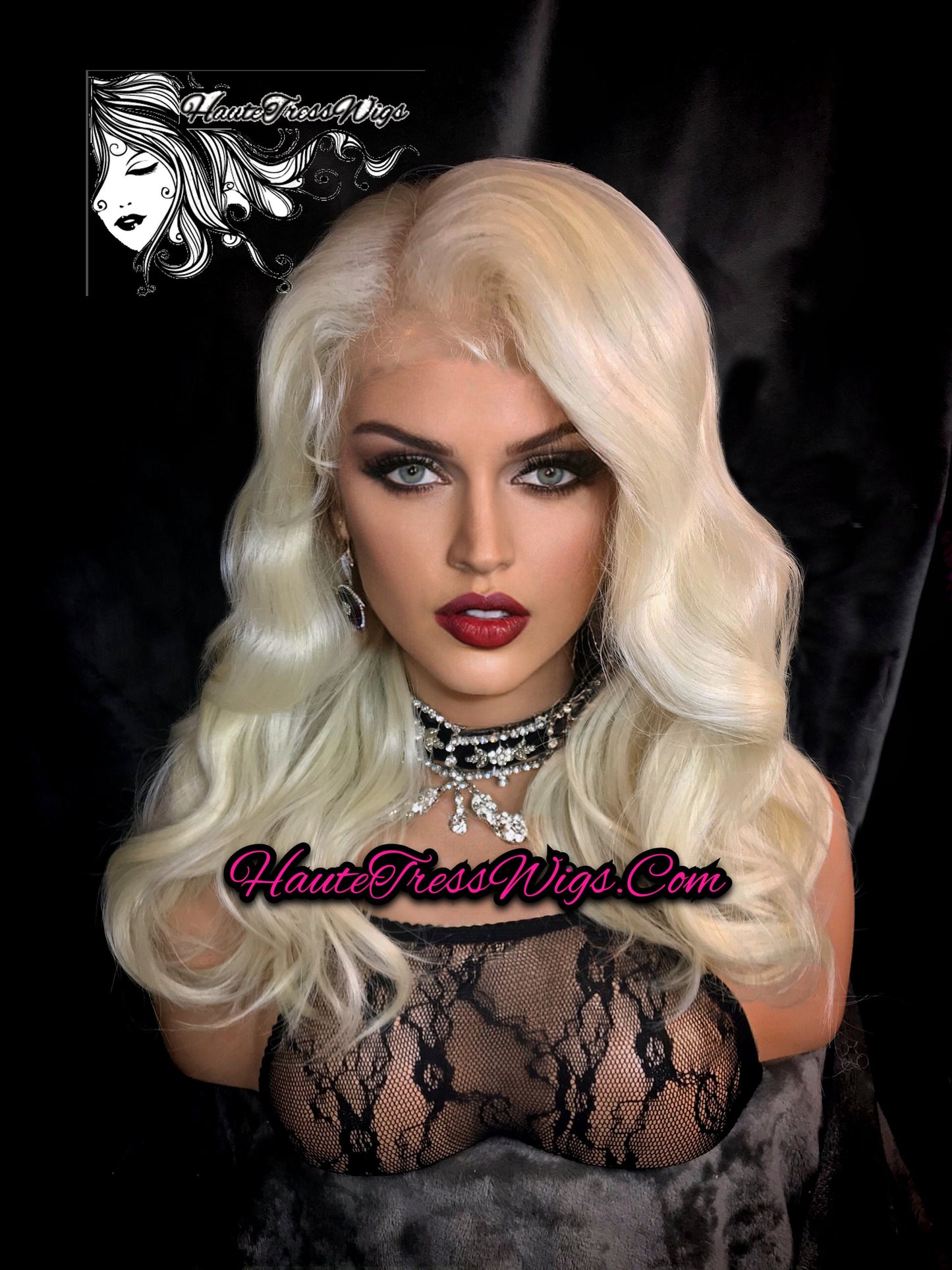 Platinum Blonde, Extra Cool Blonde, White Blonde, Retro, Bombshell Wig, Pre-Plucked, HD Lace, Transparent Lace, Free Parting, Lace Front Wig