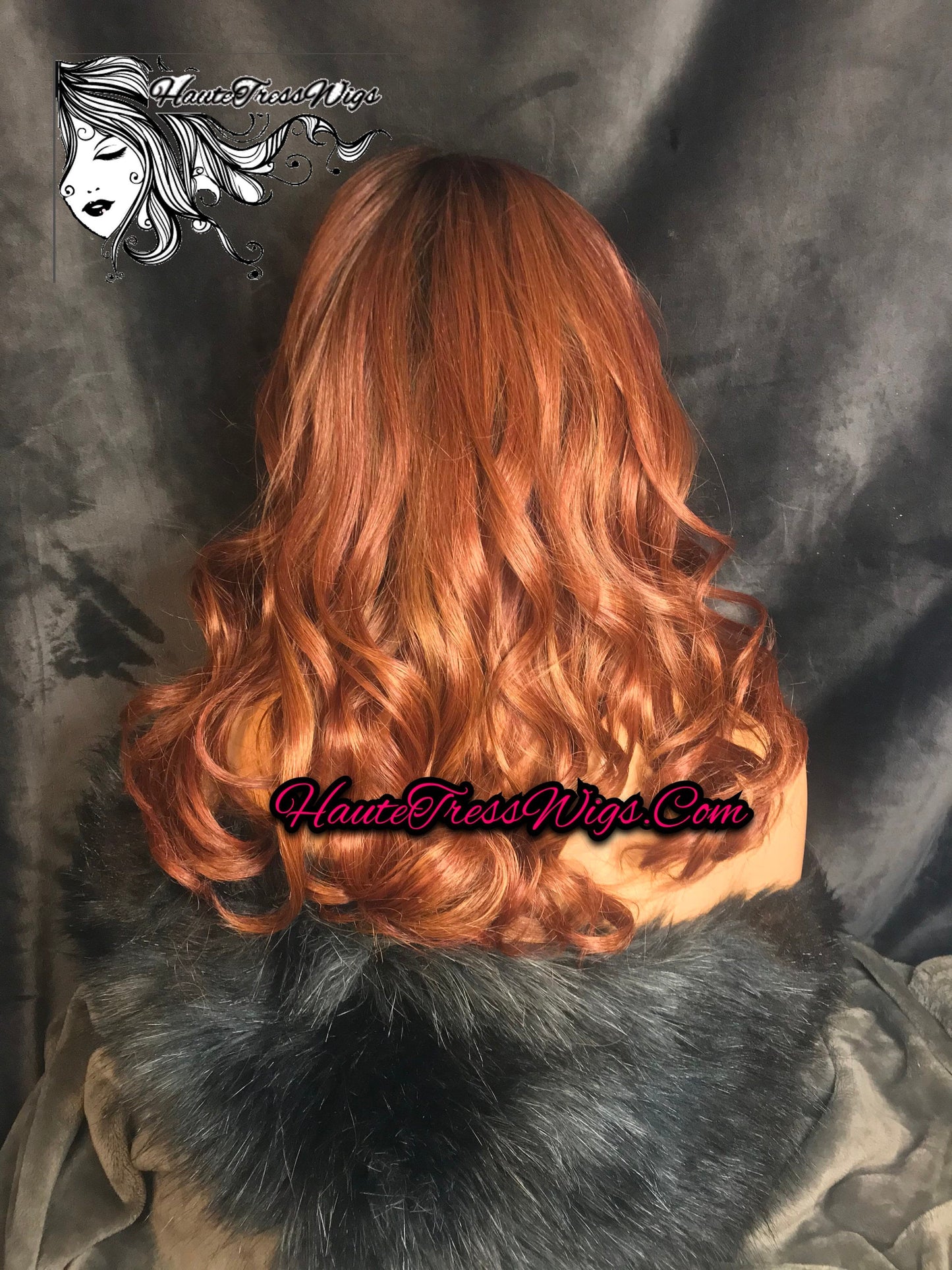 Ombre, Balayage, Auburn, Dark Root, Pre-Plucked Hairline,  Bombshell Wig,  Transparent HD Lace, Free Parting, Lace Front Wig - Castanutella