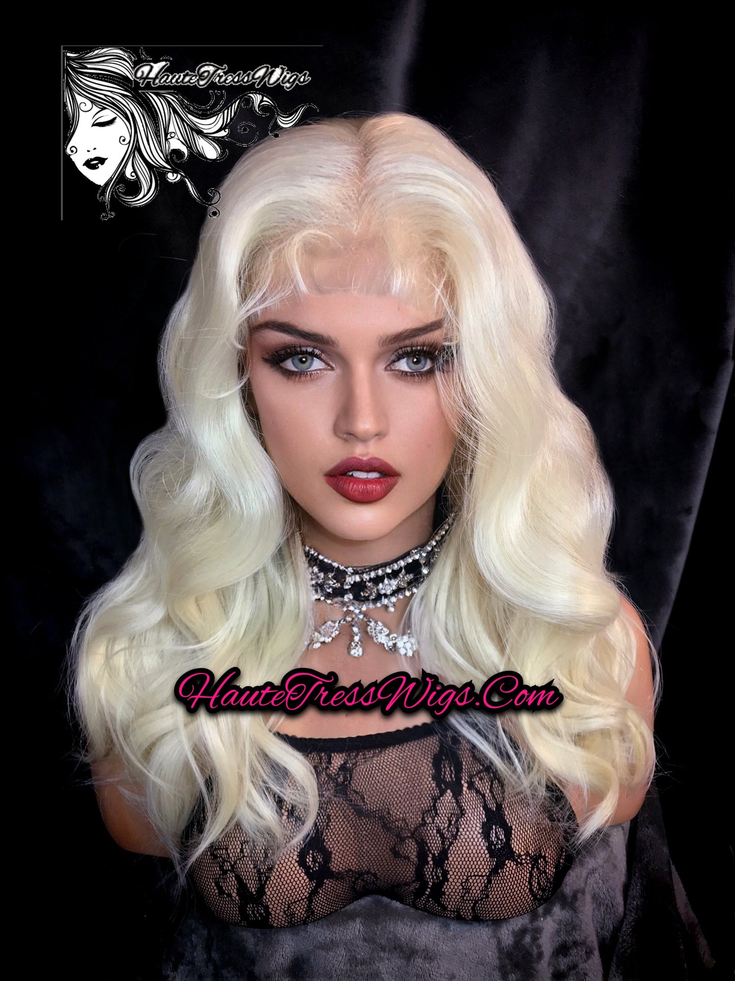 Platinum Blonde, Extra Cool Blonde, White Blonde, Retro, Bombshell Wig, Pre-Plucked, HD Lace, Transparent Lace, Free Parting, Lace Front Wig